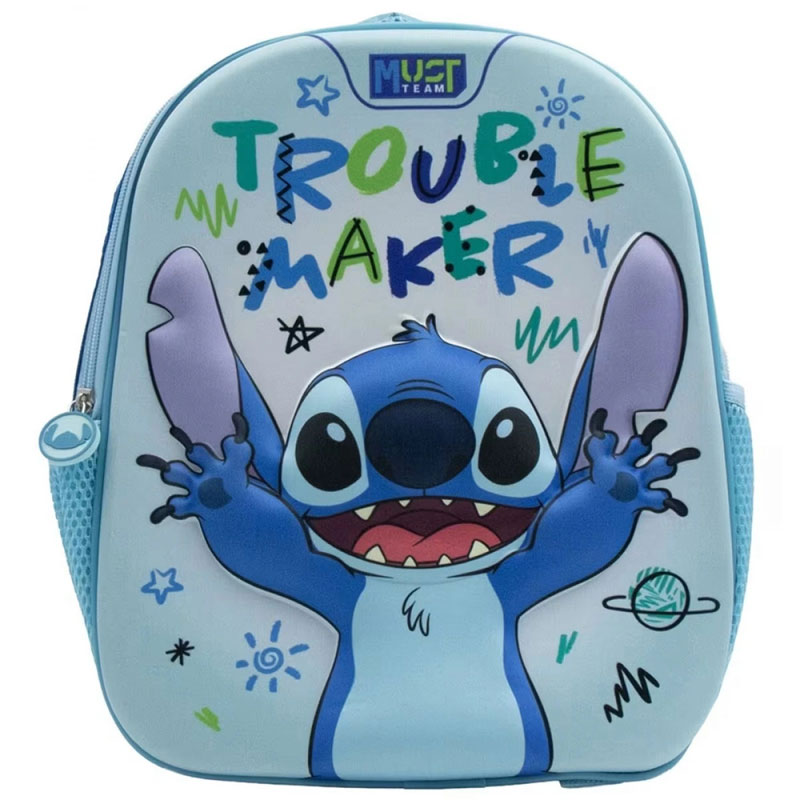 Must Team Τσάντα Πλάτης Νηπιαγωγείου 3D EVA Disney Lilo&Stitch "Trouble Maker" 8L 000564815