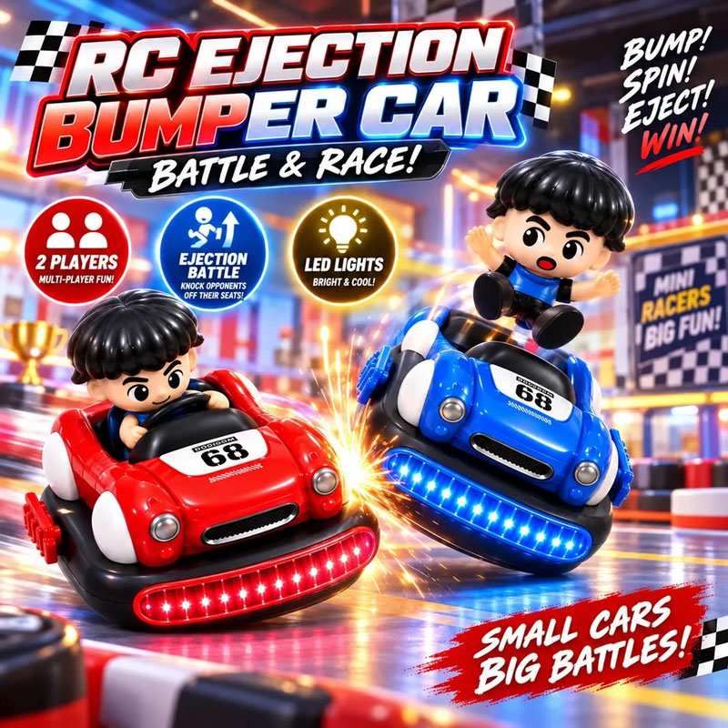 Martin Toys RC 2-Player Bumper Cars - Τηλεκατευθυνόμενα Συγκρουόμενα με Φώτα LED 777-6B