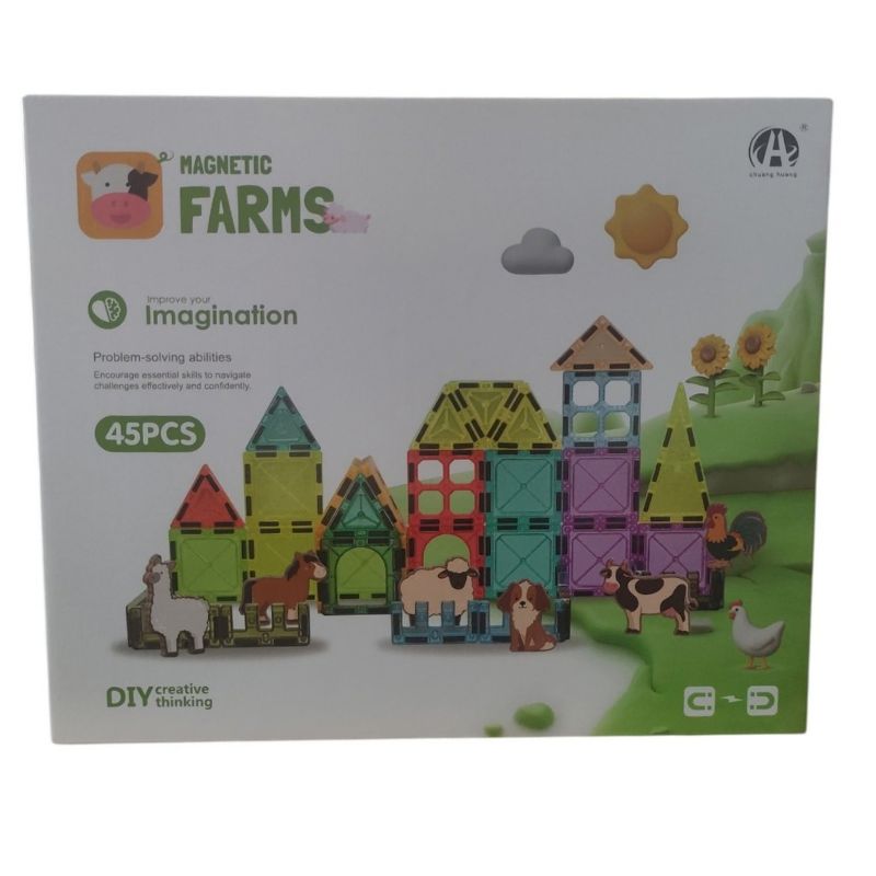 Martin Toys Magnetic Farms Μαγνητικό Puzzle Φάρμα 45 τμχ. CH1502