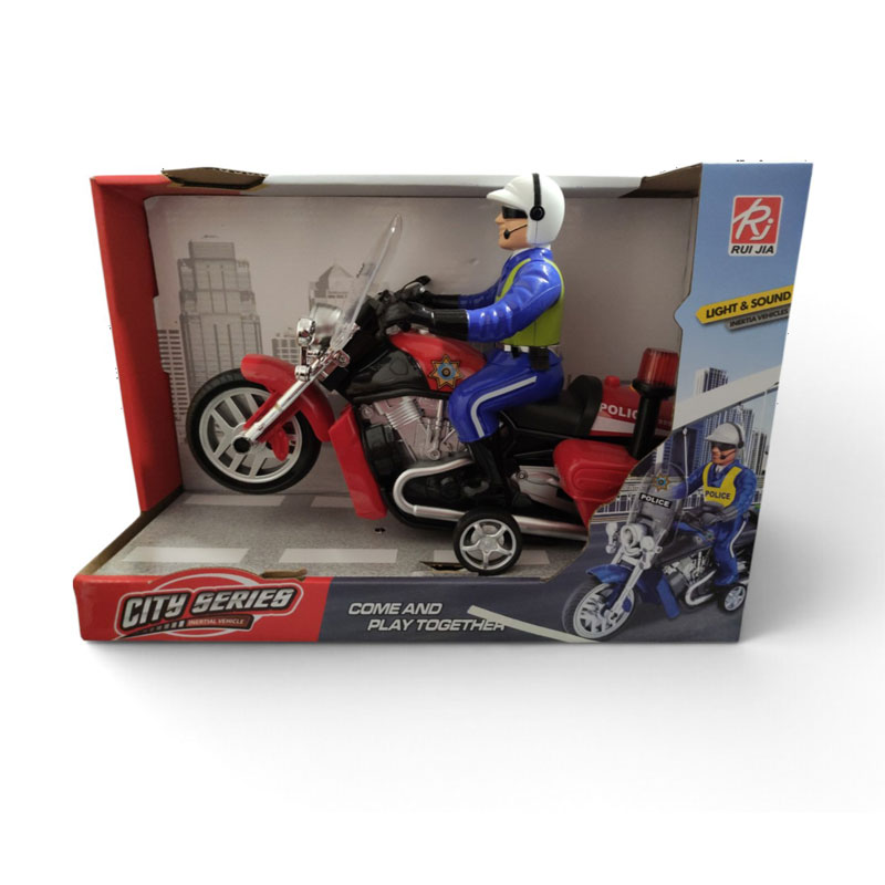 Martin Toys Friction 1:12 City Series Αστυνομική Μηχανή 30cm με Αστυνομικό Αναβάτη Κόκκινη