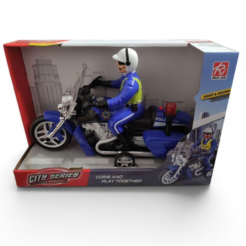 Martin Toys Friction 1:12 City Series Αστυνομική Μηχανή 30cm με Αστυνομικό Αναβάτη Μπλε