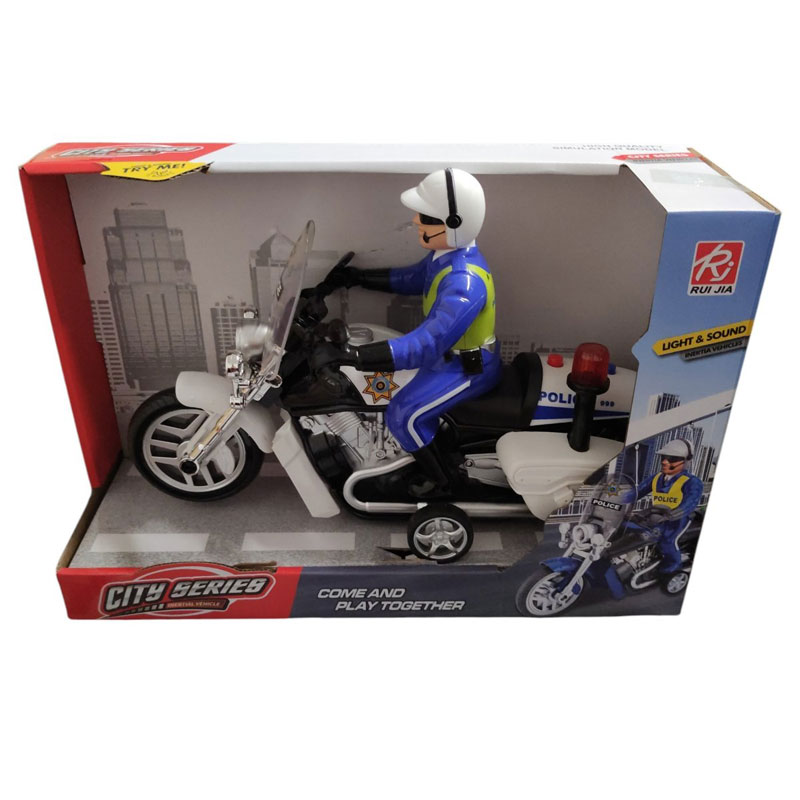 Martin Toys Friction 1:12 City Series Αστυνομική Μηχανή 30cm με Αστυνομικό Αναβάτη Λευκή