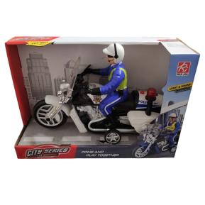 Martin Toys Friction 1:12 City Series Αστυνομική Μηχανή 30cm με Αστυνομικό Αναβάτη Λευκή