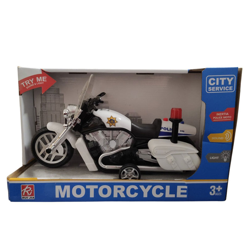 Martin Toys Friction Αστυνομική Μηχανή 29cm με Φώτα & ήχους Λευκό