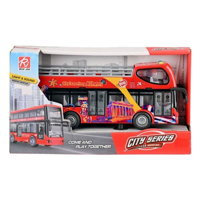Martin Toys Friction 1:16 City Series Athens Tours Τουριστικό Λεωφορείο με Φώτα & Ήχους RJ5505B