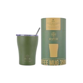 Estia Coffee Mug Ποτήρι Θερμός Ανοξείδωτο BPA Free 350ml Forest Spirit με Καλαμάκι 01-13813