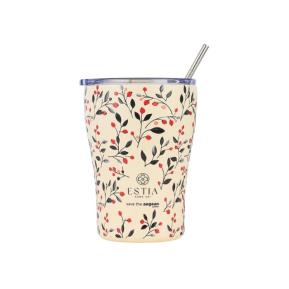 Estia Coffee Mug Ποτήρι Θερμός Ανοξείδωτο BPA Free 350ml Bloom Beige με Καλαμάκι 01-31701
