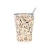 Estia Coffee Mug Ποτήρι Θερμός Ανοξείδωτο BPA Free 350ml Bloom Beige με Καλαμάκι 01-31701