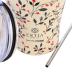 Estia Coffee Mug Ποτήρι Θερμός Ανοξείδωτο BPA Free 350ml Bloom Beige με Καλαμάκι 01-31701