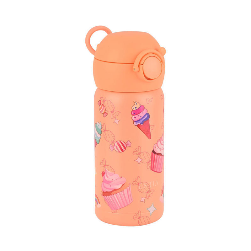 Estia Wonder Bottle Ανοξείδωτο Παιδικό Παγούρι Θερμός με Καλαμάκι Non Spill Candy Sky 350ml 01-43643