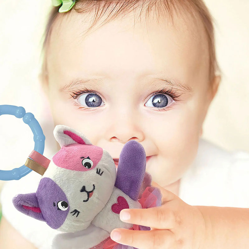 Baby Clementoni Βρεφικό Παιχνίδι Κουδουνίστρα Μαλακή Γατούλα 1000-17784