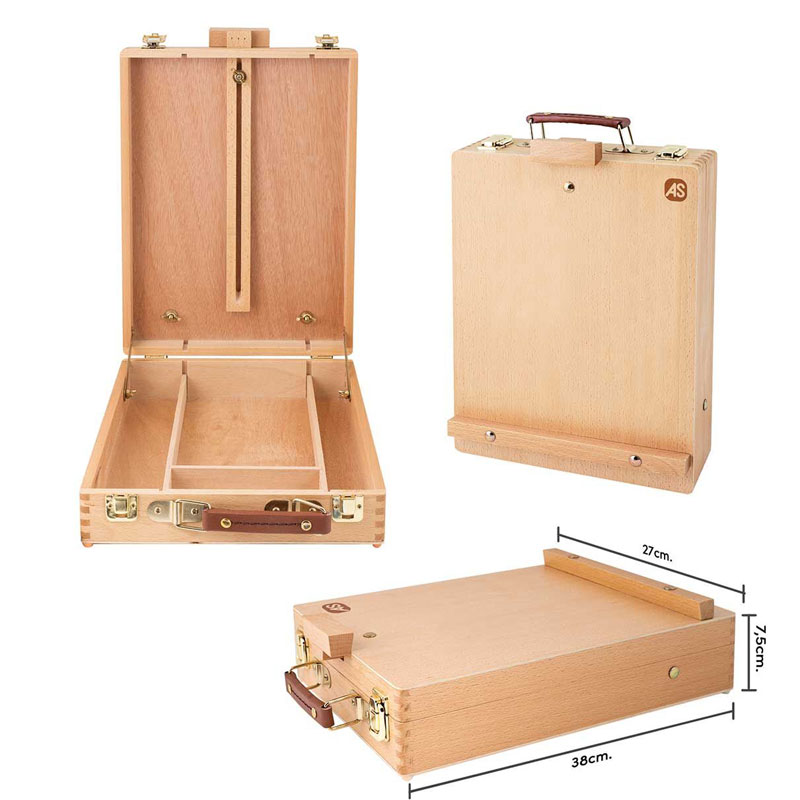 HappiHobbi Εργαστήριο Ζωγραφικής 5 Σε 1 Mε Ξύλινο Βαλιτσάκι-Καβαλέτο 1038-11045