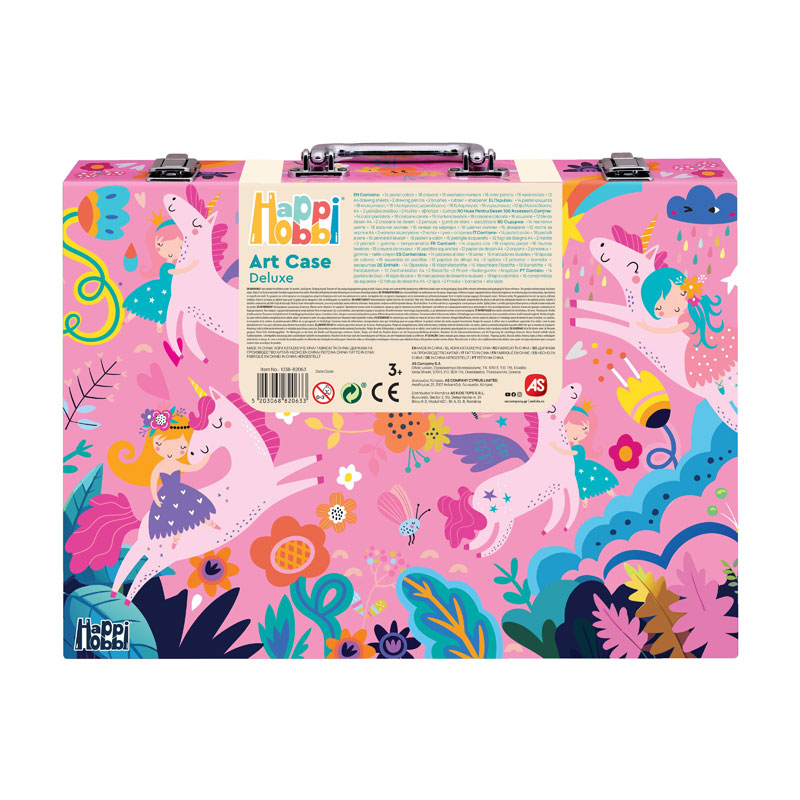 HappiHobbi Κασετίνα Ζωγραφικής Deluxe Fantasy Unicorns 100 Αξεσουάρ 1038-82063