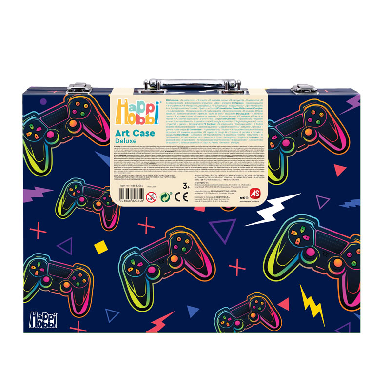 HappiHobbi Κασετίνα Ζωγραφικής Deluxe Βιντεοπαιχνίδι 100 Αξεσουάρ 1038-82064
