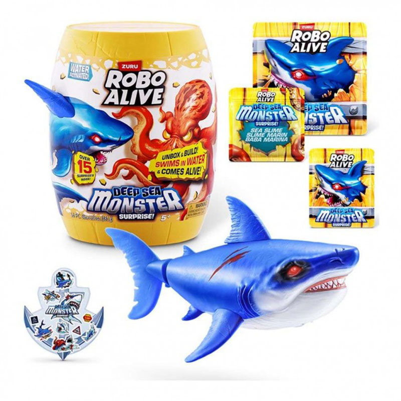Zuru Robo Alive Deep Sea Monster Surprise Βαρέλι με Καρχαρία και 15+ Εκπλήξεις 11871155A