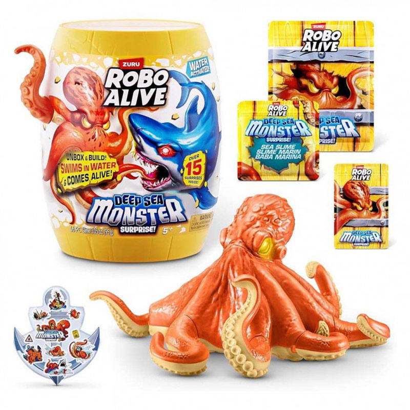 Zuru Robo Alive Deep Sea Monster Surprise Βαρέλι με Χταπόδι και 15+ Εκπλήξεις 11871155B