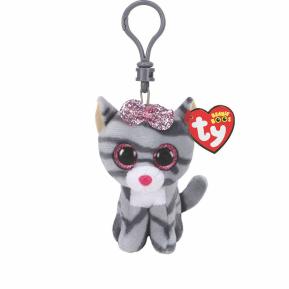 TY Beanie Babies Χνουδωτό Κλιπ Kiki Γατούλα Γκρι 8,5εκ 1607-35243