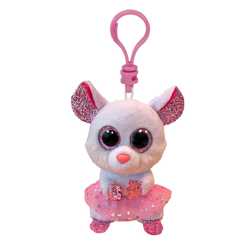 TY Beanie Babies Χνουδωτό Κλιπ Nina Λευκό Ποντικάκι Με Τούτου 8,5 εκ 1607-35246