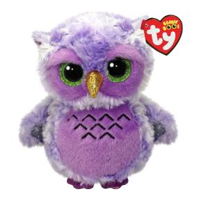 TY Beanie Boos Χνουδωτό Κουκουβάγια Μωβ με Πράσινα Μάτια 15εκ. 1607-37364