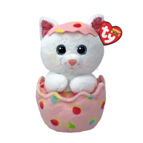 TY Beanie Boos Giggles Χνουδωτή Γατούλα Σε Αυγό Λευκό & Ροζ 15εκ 1607-37369
