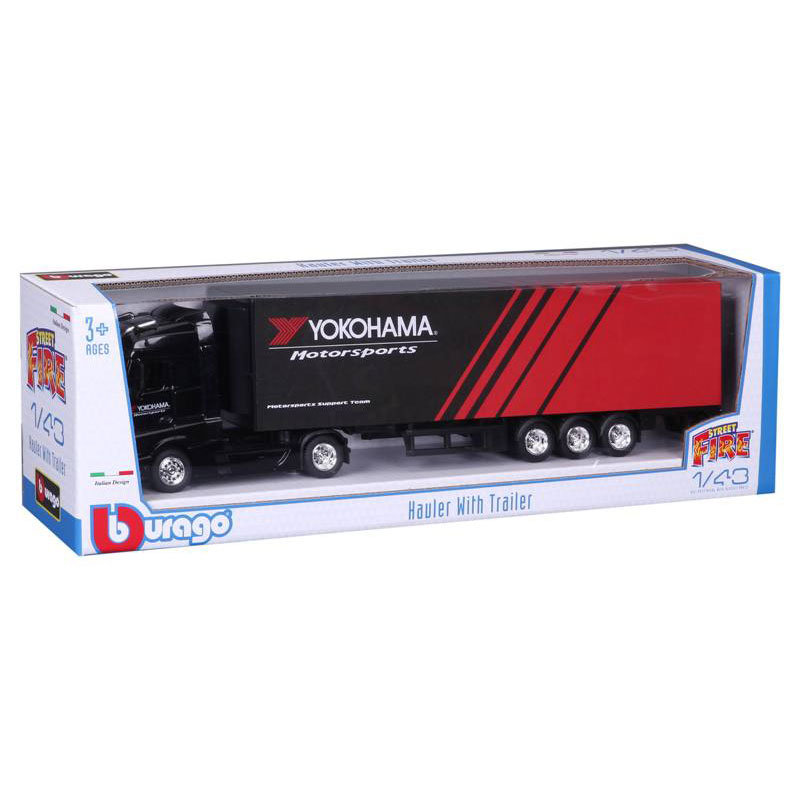 Bburago Μεταλλική Νταλίκα Mercedes Benz Actros Yokohama 1/43 Hauler Trailer (18-31480)
