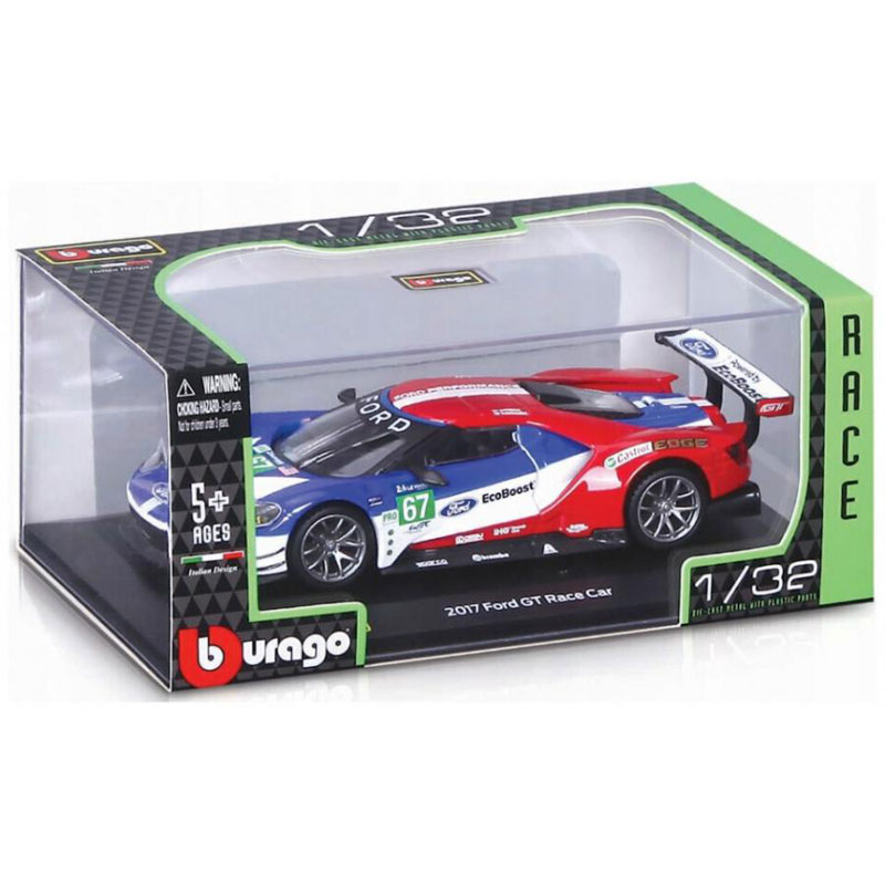 Burago Μεταλλικό Αγωνιστικό Αυτοκινητάκι 2017 Ford GT Race Car 1:32