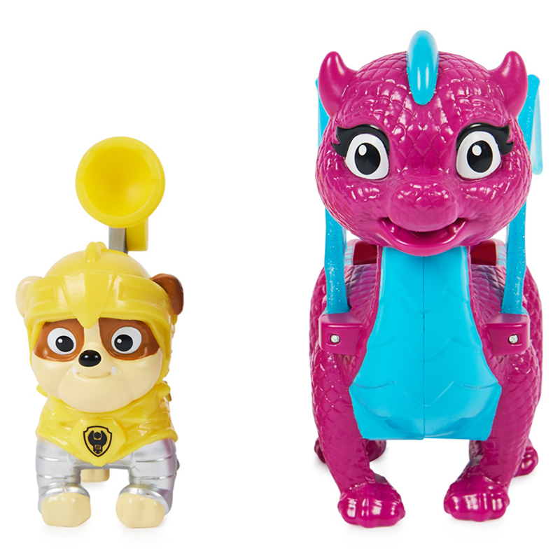 Spin Master Paw Patrol Rescue Knights Φιγούρα Rubble 7cm Με Δράκο 20135265