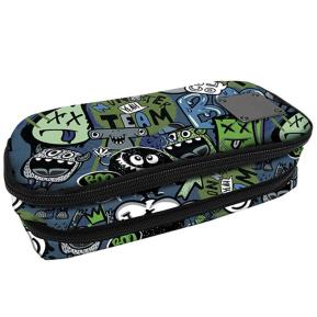 Graffiti Xscape Κασετίνα Τετράγωνη Διπλή Monsters 249346