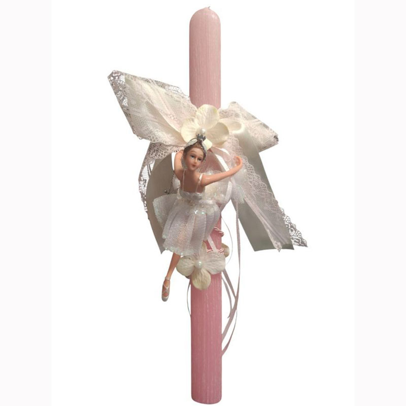 Χειροποίητη Λαμπάδα Κρεμαστή Μπαλαρίνα Λευκή Φούστα 34478-2