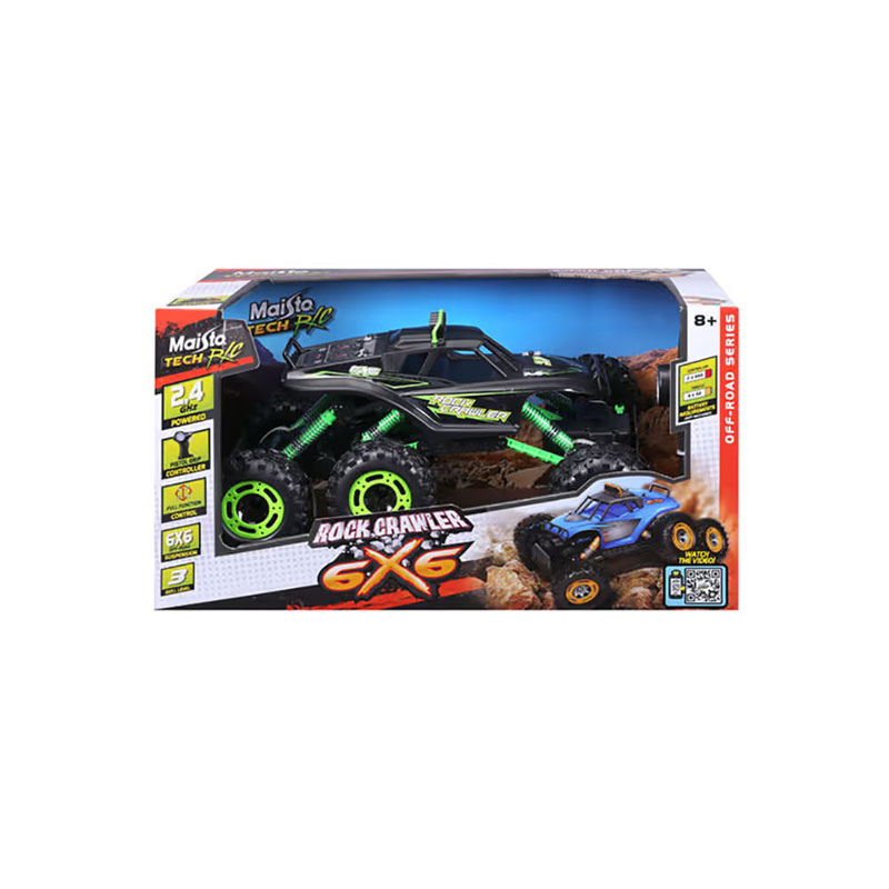 Maisto Tech Τηλεκατευθυνόμενα RC Rock Crawler 6X6 2.4Ghz Matte Black 49-82745