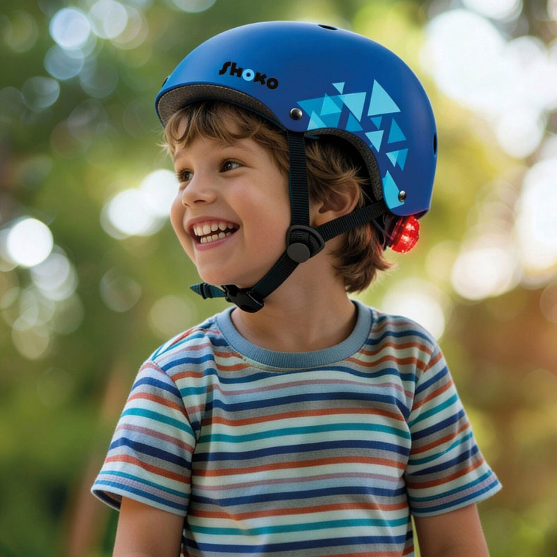 Shoko Παιδικό Κράνος για Πατίνι με Φως Ocean Blue Medium (51-54cm) 5004-50534