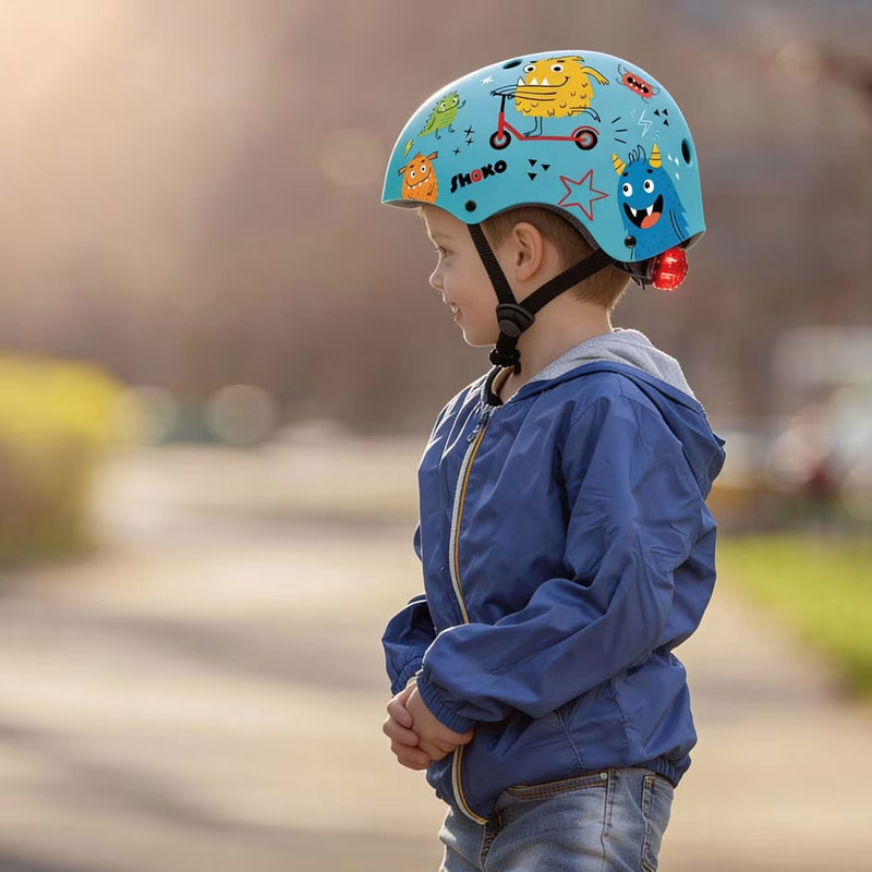 Shoko Παιδικό Κράνος για Πατίνι με Φως Minty Monsters Medium (51-54cm) 5004-50536