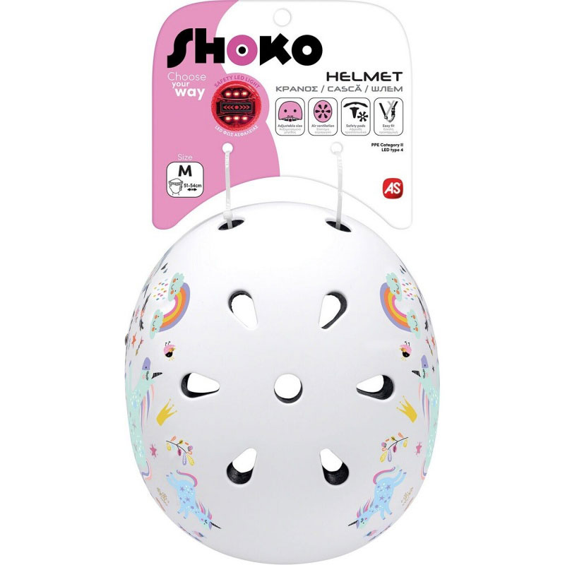 Shoko Παιδικό Κράνος για Πατίνι με Φως Unicorn Sparkle Medium (51-54cm) 5004-50537