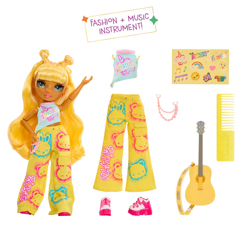 MGA Entertainment Rainbow High Junior Rockband Doll Sunny 23cm 565628-EUC