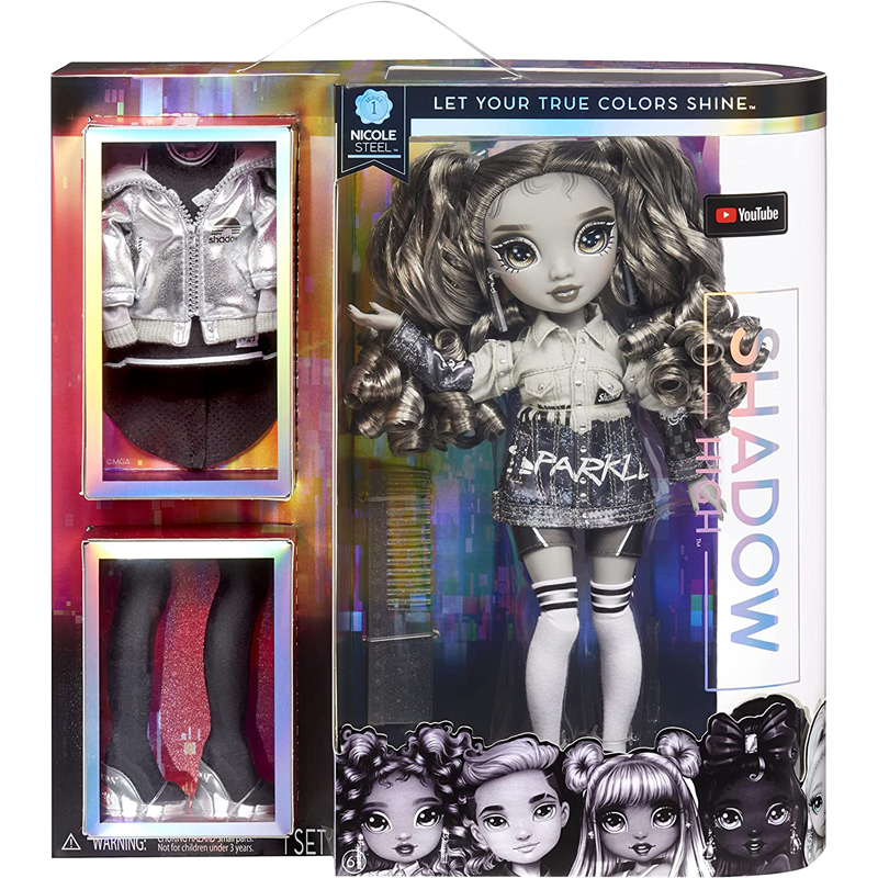 MGA Rainbow High Shadow High Nicole Steel 583585EUC