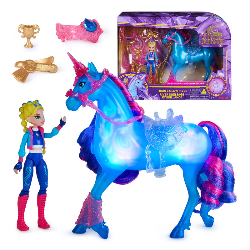 Spin Master Unicorn Academy Train & Glow River - Isabel & River Doll 6075347