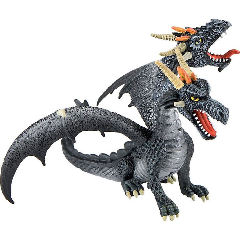 Bullyland Μινιατούρα Δράκος με 2 Κεφάλια Μαύρος 8cm BU075597