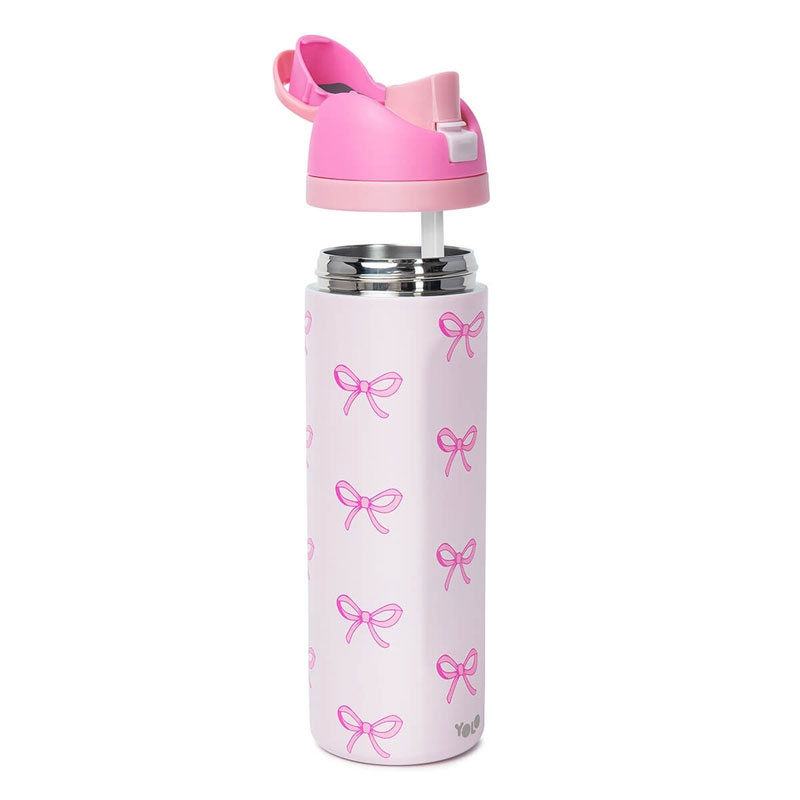 Yolo Μεταλλικό Θερμός 2 σε 1 700ml - Pink Bow 90592