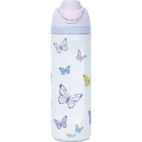 Yolo Μεταλλικό Θερμός 2 σε 1 700ml - Butterflies 90593