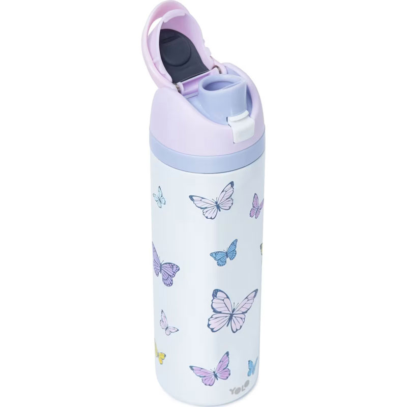 Yolo Μεταλλικό Θερμός 2 σε 1 700ml - Butterflies 90593