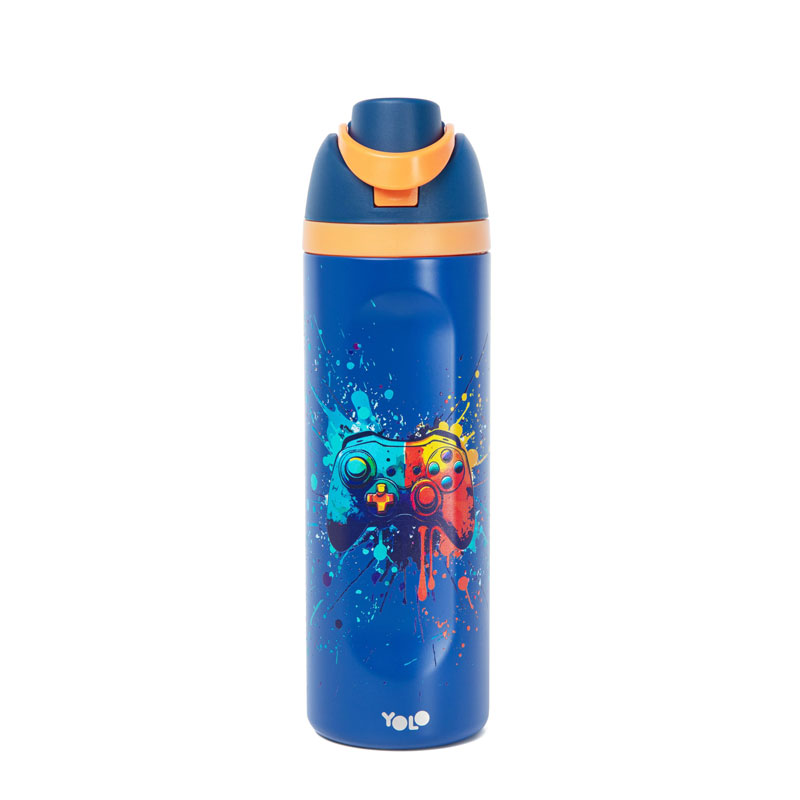 Yolo Μεταλλικό Θερμός 2 σε 1 700ml - Blue Gaming 90595