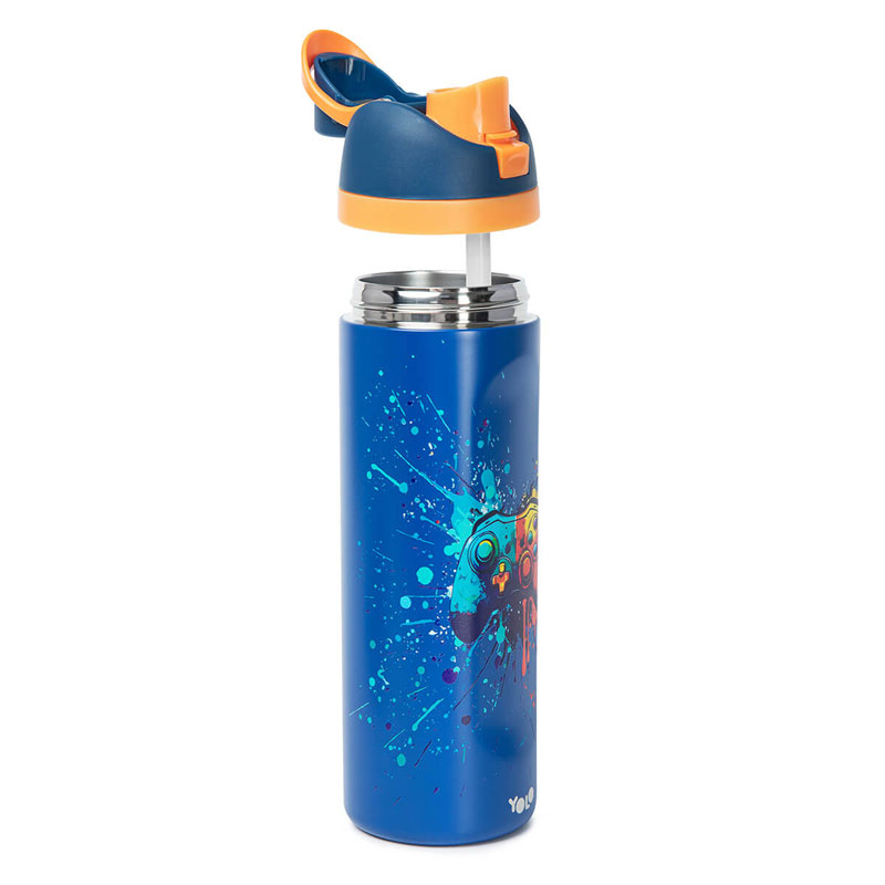 Yolo Μεταλλικό Θερμός 2 σε 1 700ml - Blue Gaming 90595