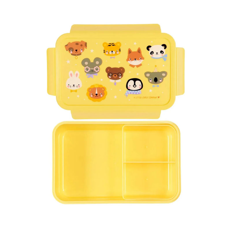 A Little Lovely Company Bento Δοχείο φαγητού με χωρίσματα -1,2 L- Animal Firends BBAFYE77