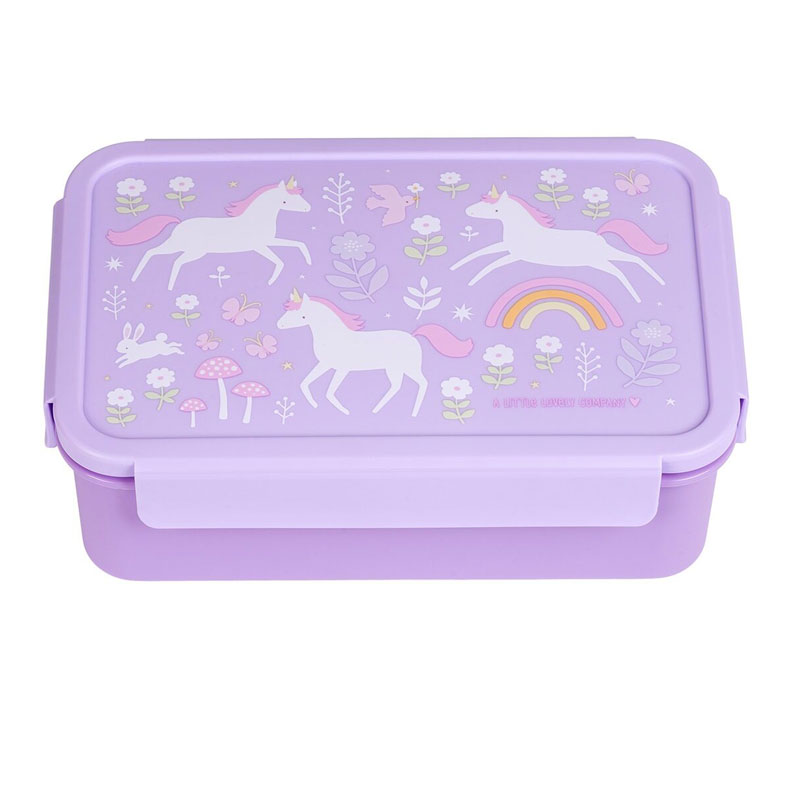 A Little Lovely Company Bento Δοχείο φαγητού με χωρίσματα- 1,2 L- Unicorn Dreams BBUDPU70
