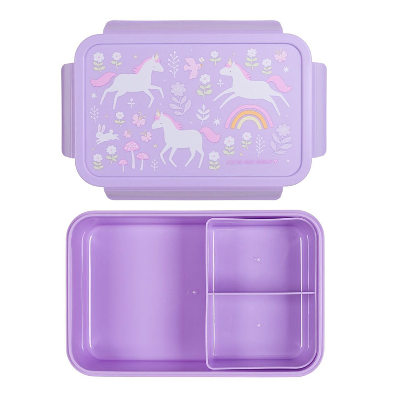 A Little Lovely Company Bento Δοχείο φαγητού με χωρίσματα- 1,2 L- Unicorn Dreams BBUDPU70