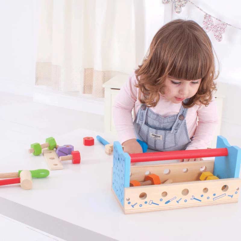 Bigjigs Toys Μίνι Πάγκος Εργασίας-Εργαλειοθήκη με Εργαλεία BJ687