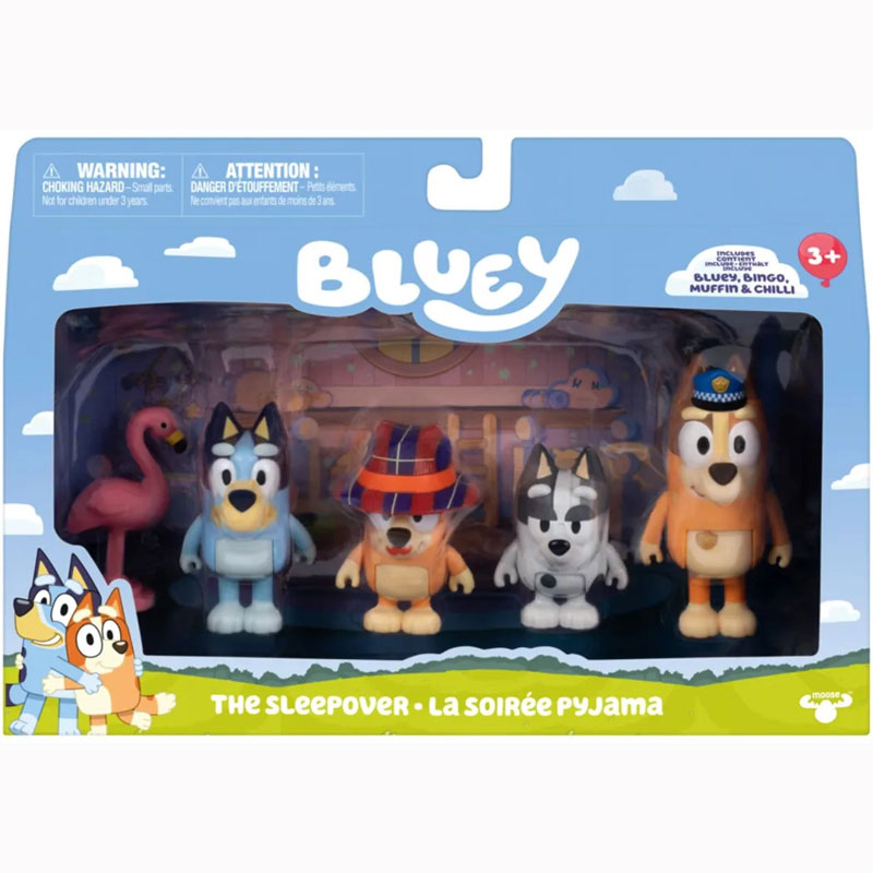 Giochi Preziosi Bluey Φιγούρες 4 Pack The Sleepover 6cm BLYB8000