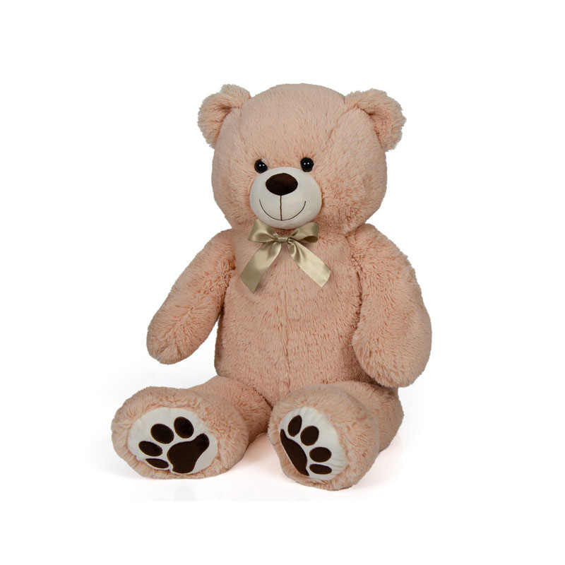 Λούτρινη Αρκούδα Μπεζ Όρθια με Φιόγκο 60εκ. 21771