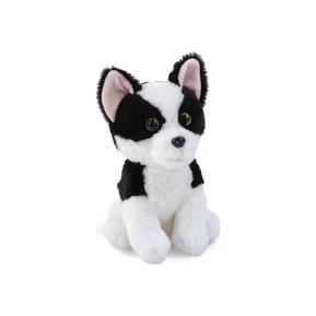 Λούτρινο Σκυλάκι Λευκό-Μαύρο 24εκ.