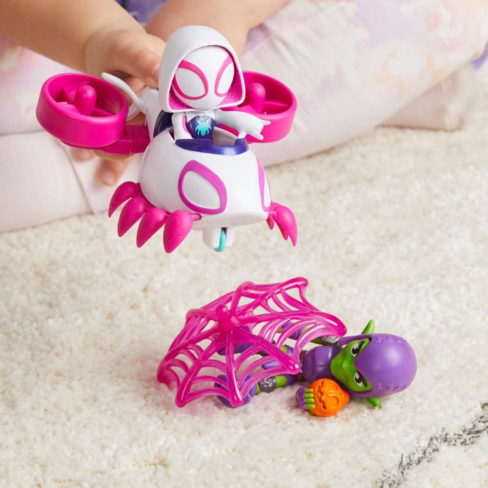 Marvel Spidey and His Amazing Friends Ghost Spider Copter Set, Figure, Vehicle&Accessory F7456/F6776